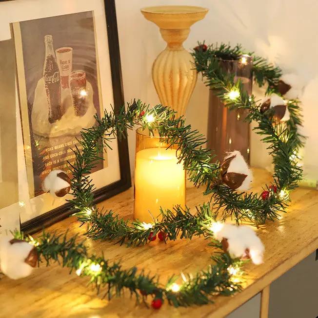 salelink.co.nz Unbranded 2M Christmas Wreath String Light 2M USB Christmas Wreath String Lights Cotton Decor