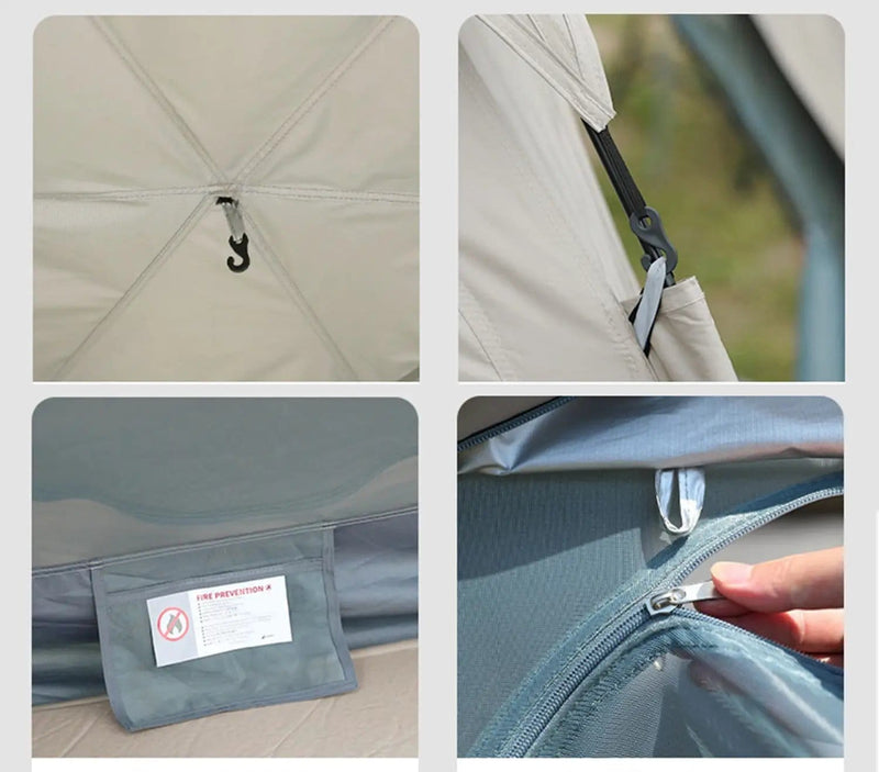 ECOTREK Tent Pop-up Hexagonal Double-Layer Waterproof Tent + Winged CanopyDYLF2063 Pop-up Hexagonal Double-Layer Waterproof Tent + Winged CanopyDYLF2063