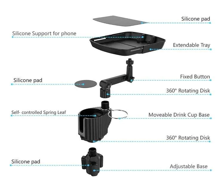 salelink.co.nz Unbranded Car Cup Holder Tray Food Table Car Cup Holder Tray Food Table | Action Outdoors NZ
