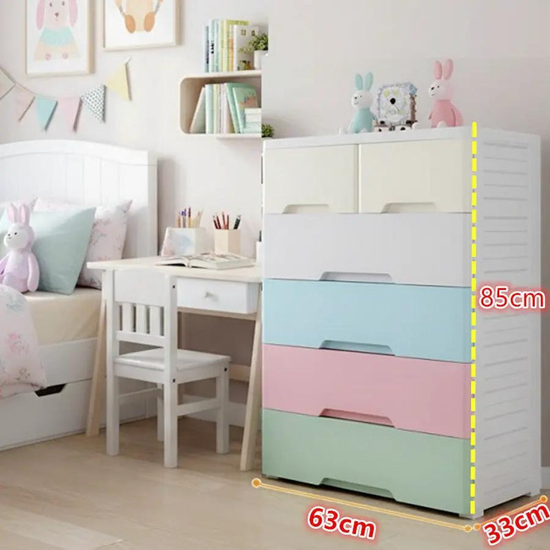 Colourful 6 Drawer Rolling Plastic Storage Organizer Cabinet