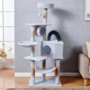 Cat Tree Scratching Post with Mouse 150CM - Light Grey – view 2