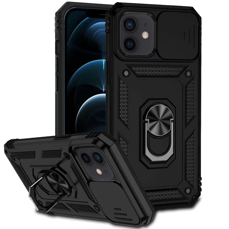 iPhone 15 Case - Ring Holder Camera Lens Protector Screen Protector (PR8422)