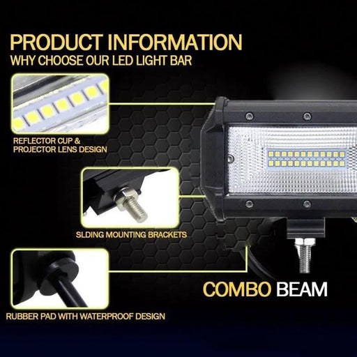 2x LED Work Light Bar Flood Light Lamp Offroad 4WD Car Truck SUV 12-24V – view 2