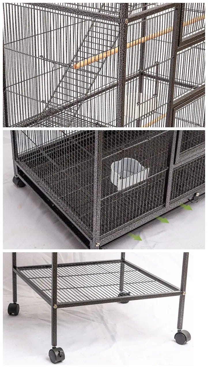 salelink.co.nz Unbranded 177cm Large Bird Cage 177cm Wrought Iron Standing Bird Cage for Parrots