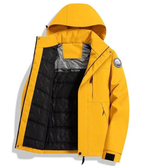 Thickened Lined Heated Jacket Waterproof Yellow – view 2