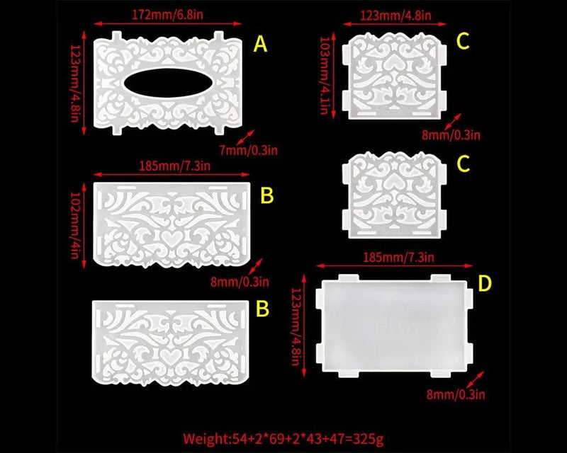 Tissue Box Moulds Set for DIY Craft and Resin Art – view 2