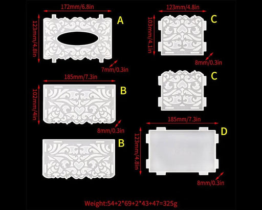 Tissue Box Moulds Set for DIY Craft and Resin Art – view 2