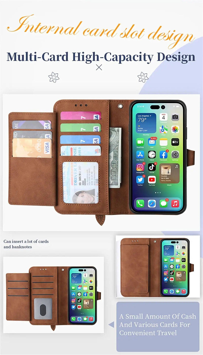 iPhone 15 Plus Wallet Case - Wallet Leather Screen Protector (PR8410) – view 3