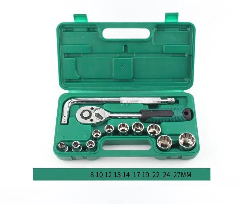 13pcs 1/2 Inch 12-point Ratchet Socket Wrench Set Drive Socket Repairing Kit – view 1