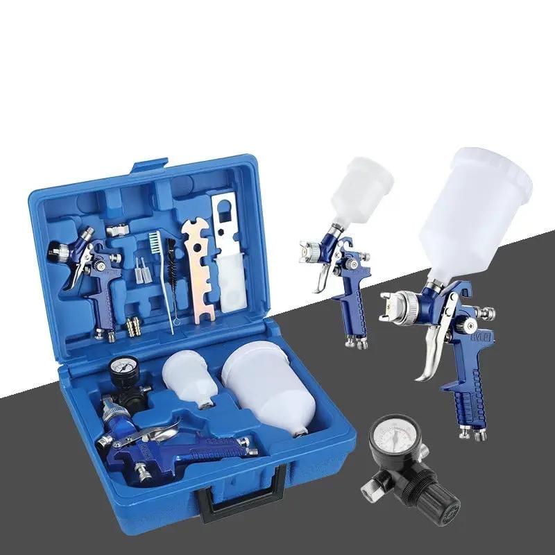 salelink.co.nz Unbranded 2PCS Paint Spray Gun Kit HVLP Paint Spray Gun Kit Two Pack With Regulators