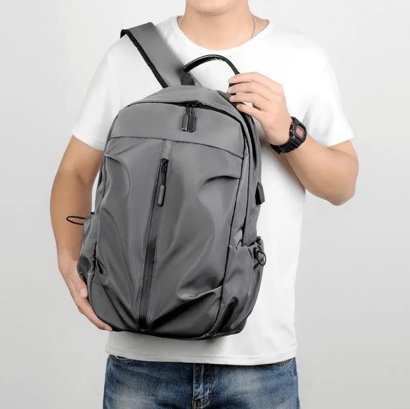 Travel Backpack Computer Bag USB Charging Water Resistant - Grey – view 1