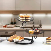 Luxury Multi-Layer Snack & Fruit Stand for Living Room, Kitchen Gold/Black – view 2