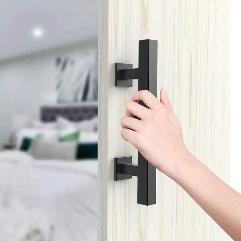 salelink.co.nz Unbranded 12'' Barn Door Handle Black 12 Inch Matte Black Barn Door Handle Interior Sliding
