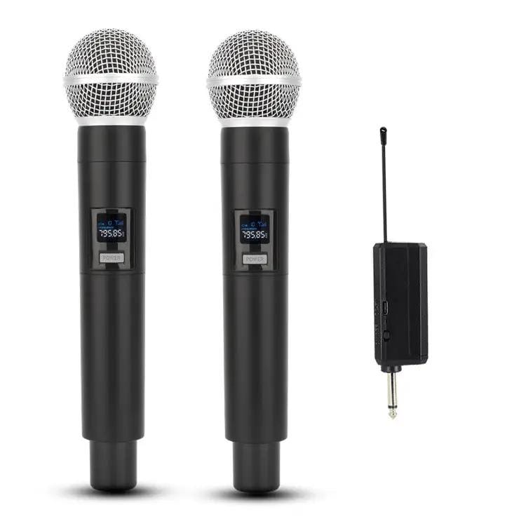2x Wireless Microphones with Receiver and Rechargeable Batteries, 100 ft Range Karaoke – view 1