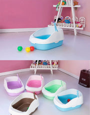 dealonline.co.nz dealonlinenz Cat Kitty Litter Tray with Scoop Cat Kitty Litter Tray Grey With Scoop And Litter Guard