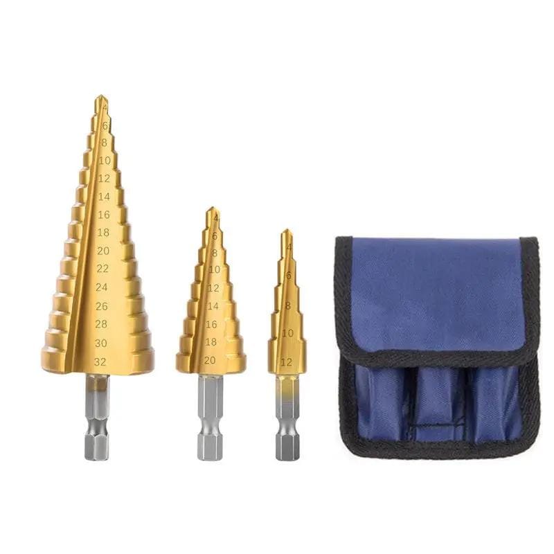 salelink.co.nz Unbranded 3pcs Step Drill Bit Set 3pcs Step Drill Bit Set | Action Outdoors NZ