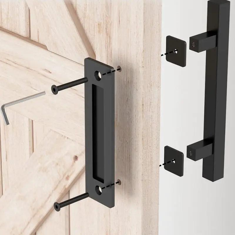 salelink.co.nz Unbranded 12'' Barn Door Handle Black 12 Inch Matte Black Barn Door Handle Interior Sliding