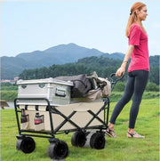 Foldable Outdoor Trolley Picnic Camping Cart 360° Rotating Wheels – view 2