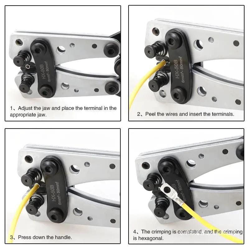 6 - 50 mm2 Anderson Plug Crimp Crimping Tool Battery Cable Lug Hex Crimper – view 3