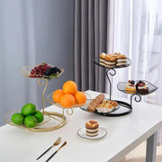 Luxury Multi-Layer Snack & Fruit Stand for Living Room, Kitchen Gold/Black – view 1