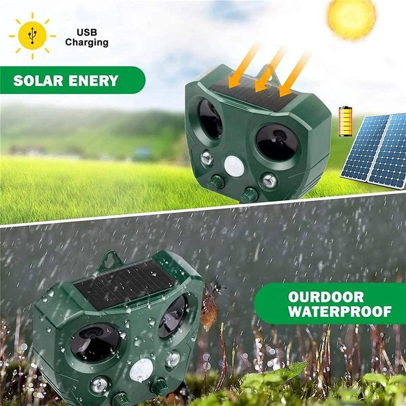 Solar Ultrasonic Bird Repeller Pest Animal Possum Deterrent – view 3
