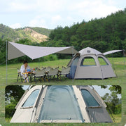 ECOTREK Tent Pop-up Hexagonal Double-Layer Waterproof Tent + Winged CanopyDYLF2063 Pop-up Hexagonal Double-Layer Waterproof Tent + Winged CanopyDYLF2063