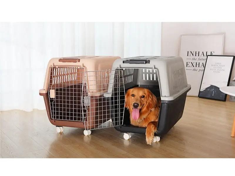 81cm - Wheeled Plastic Airline Travel Cage/Carrier/Crate – view 3