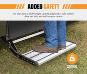 Caravan Step Aluminium Pull Out Folding Caravan Step Camper Trailer Motorhome RV – view 5