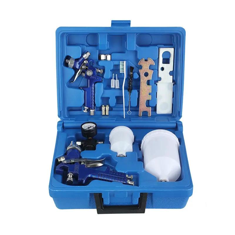 salelink.co.nz Unbranded 2PCS Paint Spray Gun Kit HVLP Paint Spray Gun Kit Two Pack With Regulators