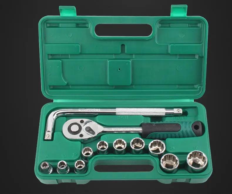 13pcs 1/2 Inch 12-point Ratchet Socket Wrench Set Drive Socket Repairing Kit – view 2