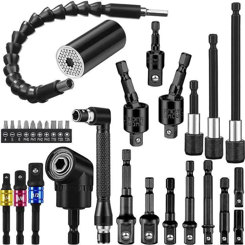 salelink.co.nz Unbranded 31PCS Right Angle Drill Adapter Set 31PCS Right Angle Drill Adapter Set | Action Outdoors NZ