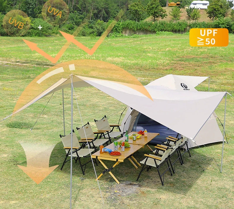 ECOTREK Tent Pop-up Hexagonal Double-Layer Waterproof Tent + Winged CanopyDYLF2063 Pop-up Hexagonal Double-Layer Waterproof Tent + Winged CanopyDYLF2063