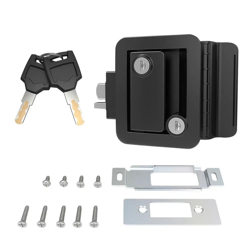 Black RV Entry Door Lock Camper Travel Trailer Latch Key – view 1