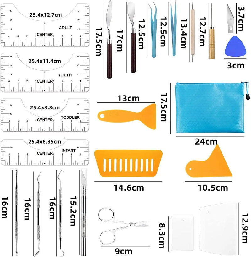 33pcs Vinyl Weeding Tools with T-Shirt Ruler Guide Craft Tools – view 5