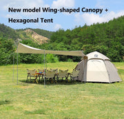 ECOTREK Tent Pop-up Hexagonal Double-Layer Waterproof Tent + Winged CanopyDYLF2063 Pop-up Hexagonal Double-Layer Waterproof Tent + Winged CanopyDYLF2063