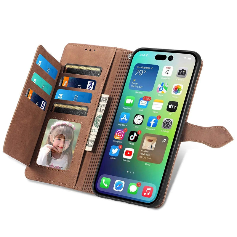 iPhone 15 Plus Wallet Case - Wallet Leather Screen Protector (PR8410) – view 5
