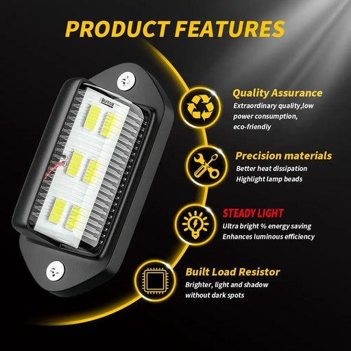 salelink.co.nz Unbranded 2PCS LED Number Plate Lights 2 Pack LED Number Plate Lights 12V To 24V Waterproof