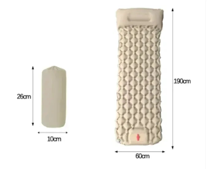 Outdoor Camping Press Inflatable Sleeping Pad - Lightweight Mat with Built-In Pillow – view 18