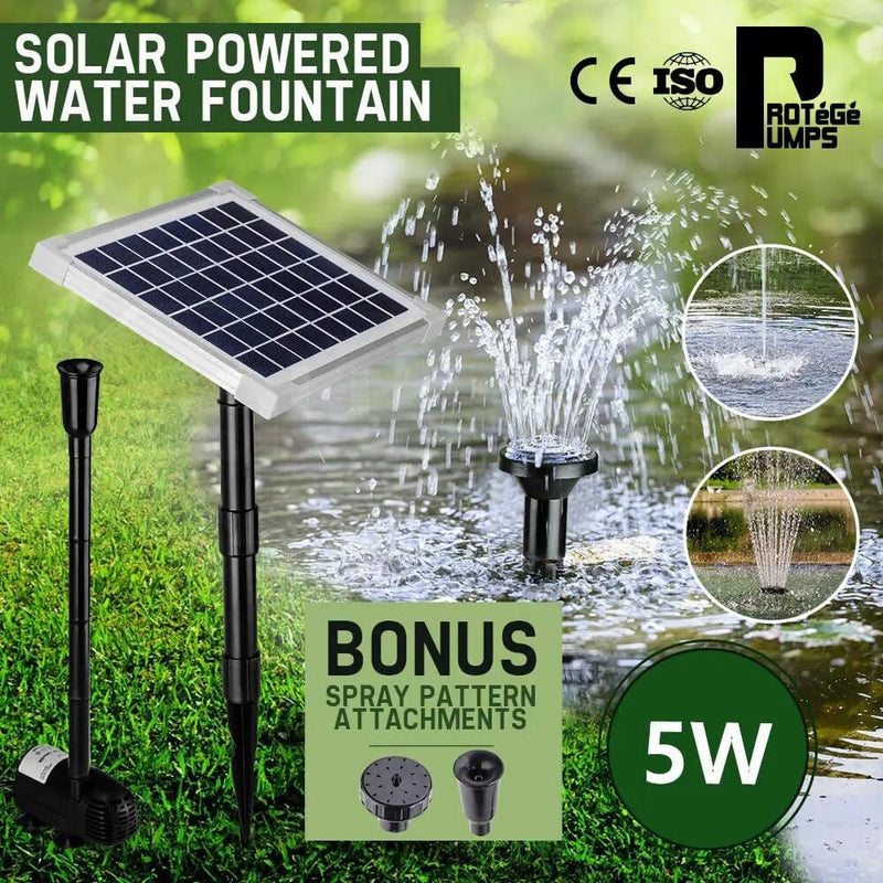 5w Solar Powered Submersible Water Pump Kit Garden Pond Panel – view 2