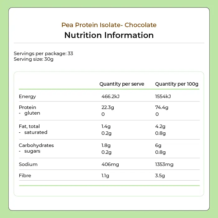 Kiwi Nutrition Plant Based Protein Pea Protein Powder - Chocolate 1kg Pea Protein Powder - Chocolate 1kg | NZ