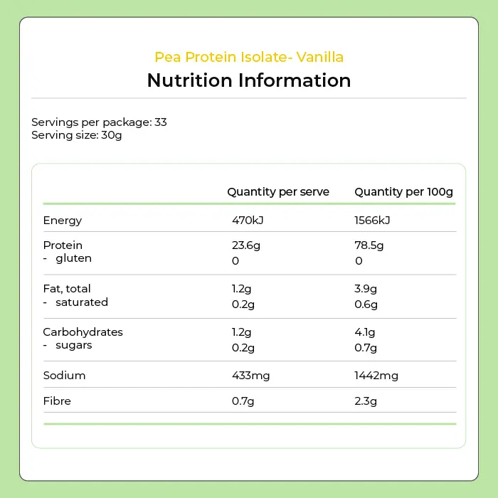 Kiwi Nutrition Plant Based Protein Pea Protein Powder - Vanilla 1kg Pea Protein Powder - Vanilla 1kg | NZ