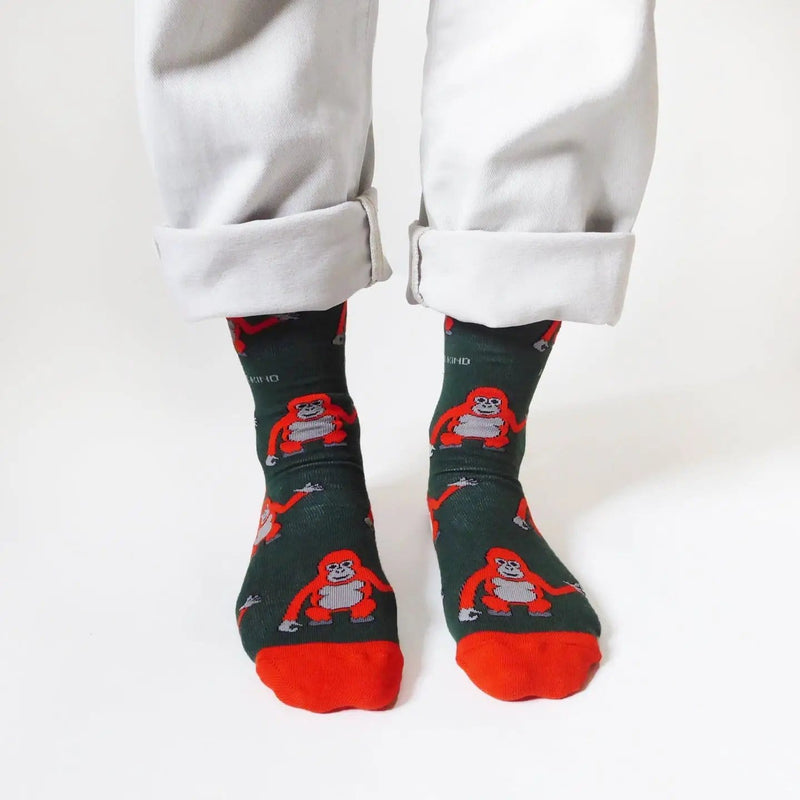 Barekind NZ Original Crew Cut Socks Save the Orangutans Bamboo Socks Save the Orangutans Bamboo Socks
