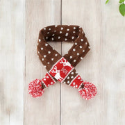 DogTreatNZ Cozy Knitted Dog Scarves With Pom Pom Tassels For Cold Weather Cozy Knitted Dog Scarves With Pom Pom Tassels