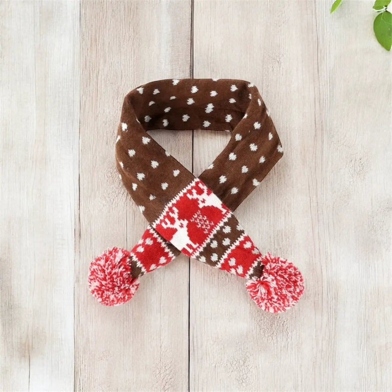 DogTreatNZ Cozy Knitted Dog Scarves With Pom Pom Tassels For Cold Weather Cozy Knitted Dog Scarves With Pom Pom Tassels