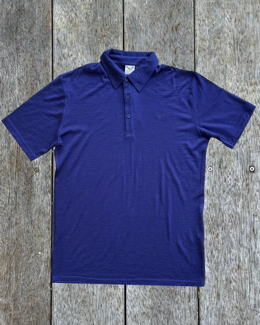 Merino 365 NZ Polos Men's Polo - 100% Merino Wool, Cobalt Mens Merino Wool Polo Shirt 200gsm NZ Made Merino 365