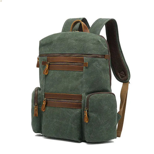 Waxed Canvas Waterproof Travel Laptop Bag - 20-35L Computer Backpack with Soft Cotton Lining – view 2