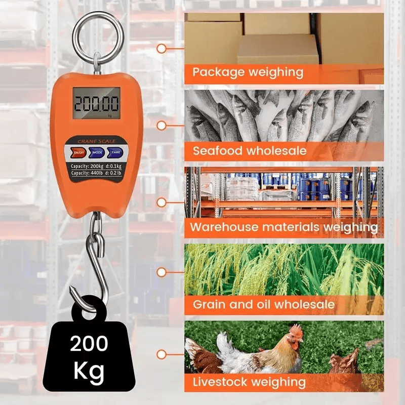 Crane Scale Weighing Digital Industrial Hanging Scale 200Kg – view 4