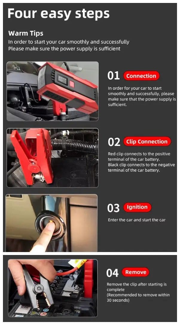 salelink.co.nz Unbranded 20000mAh Car Jump Starter Fast Charging 20000mAh Car Jump Starter Two Way 65W PD Fast Charge