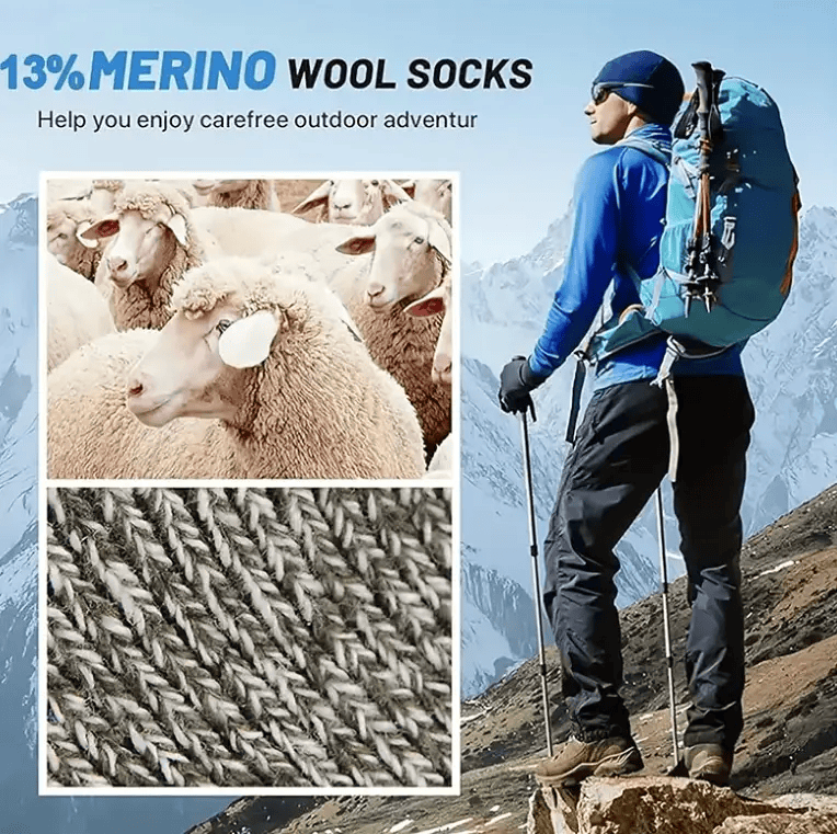 salelink.co.nz Unbranded 5 Pair Merino Wool Socks for Men Thick 5 Pair Merino Wool Socks for Men Thick | Action Outdoors NZ
