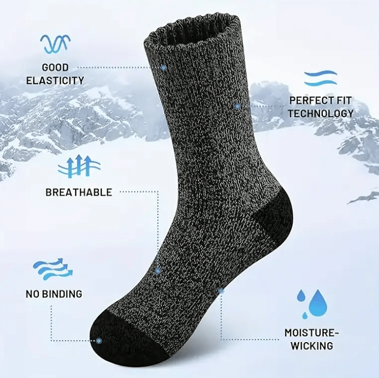 salelink.co.nz Unbranded 5 Pair Merino Wool Socks for Men Thick 5 Pair Merino Wool Socks for Men Thick | Action Outdoors NZ